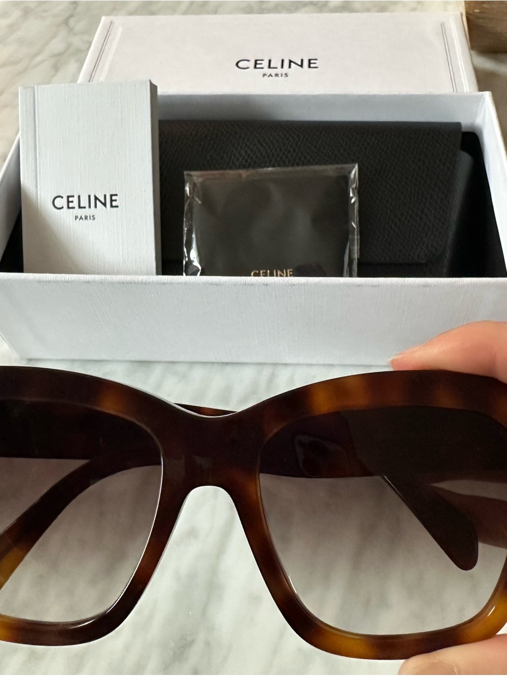 NEW CELINE Triomphe Tortoiseshell Sunglasses